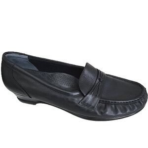 SAS Black Easier Wedge Leather Loafer Size 10M